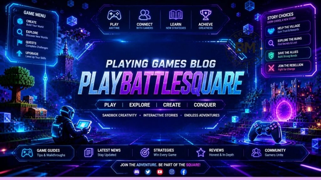 Playing Games PlayBattleSquare: The Complete Guide to Fun, Strategy, and Smart Online Gaming 1 Playing Games Blog PlayBattleSquare 1024x576 1