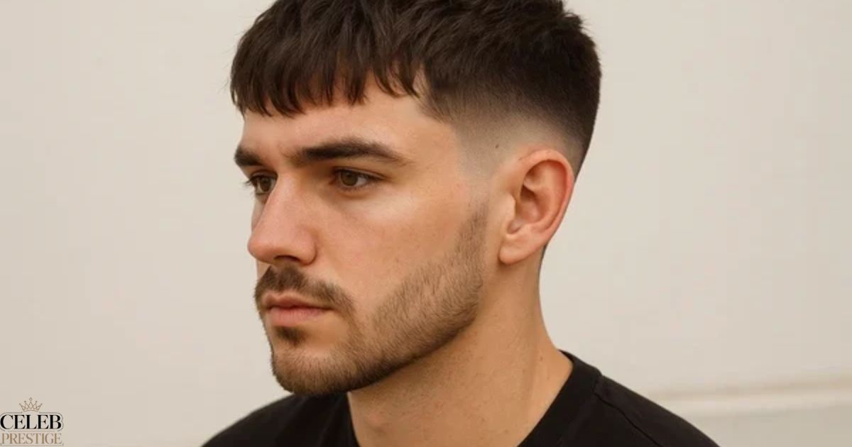 Mid Taper Fade with Textured Fringe